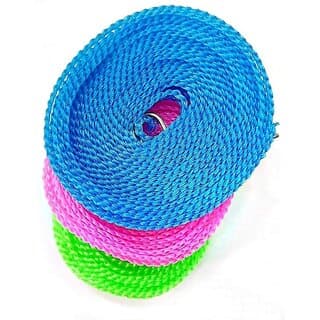 2pc 5m Windproof Anti-Slip Clothes Washing Line Drying Nylon Rope with Hooks - Closet/Laundry/Shoe Organization | Buy online on ZillyBuy