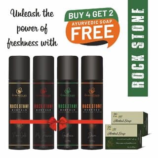 (Buy 4 and Get 2 Soap Free) Rock Stone Long Lasting Deodorant Bodyspray For Men (75 ml) - Fragrance | Buy online on ZillyBuy