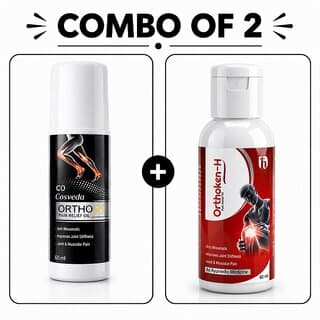 (Combo of 2) | Ayurvedic Pain Relief Oil 60ml & Ortho Pain Relief Massage Oil for Joint, Back & Muscle Pain - Skin Care - Oils and Serums | Buy online on ZillyBuy