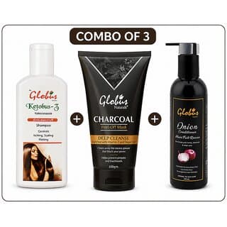 (Combo of 3) | Globus Ketobus-Z Anti-Dandruff Shampoo & CareVeda Secret Crush Body Mist & Globus Naturals Charcoal Peel Off Mask - Shampoos and Conditioners | Buy online on ZillyBuy