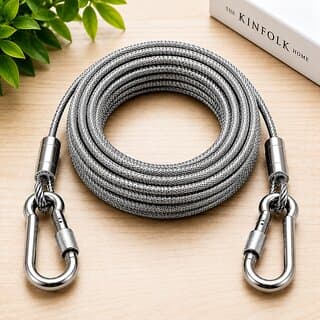 Strong 3 mm Steel Washing Line Cable with Hooks for Home Laundry Drying - Closet/Laundry/Shoe Organization | Buy online on ZillyBuy