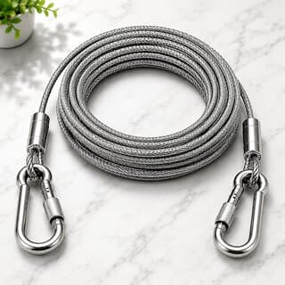 Long Lasting Rust Resistant Laundry Wire with Hooks and Wall Mount Fittings - Closet/Laundry/Shoe Organization | Buy online on ZillyBuy