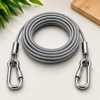 Heavy Duty Clothesline Steel Cable with Hooks for Indoor and Outdoor Drying - Closet/Laundry/Shoe Organization | Buy online on ZillyBuy