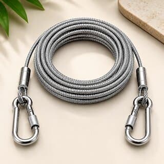 Wall Fix Clothes Drying Steel Wire with Hooks for Balcony Terrace and Bathroom - Closet/Laundry/Shoe Organization | Buy online on ZillyBuy