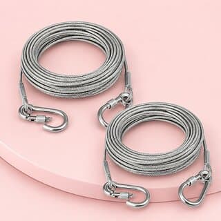 Flexible Steel Dori Rope with Screw-Lock Hooks for Indoor and Outdoor Multi-Use, 5 m, Set of 2 - Closet/Laundry/Shoe Organization | Buy online on ZillyBuy