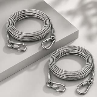 Heavy Gauge Steel Dori with Metal Screw-Lock Clips for Securing and Hanging, 3 mm x 5 m, Pair - Closet/Laundry/Shoe Organization | Buy online on ZillyBuy