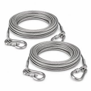 Multi-Use Stainless Steel Dori 3 mm, 10 Metre Each with Screw-Lock Carabiner Hooks, Set of 2 - Closet/Laundry/Shoe Organization | Buy online on ZillyBuy