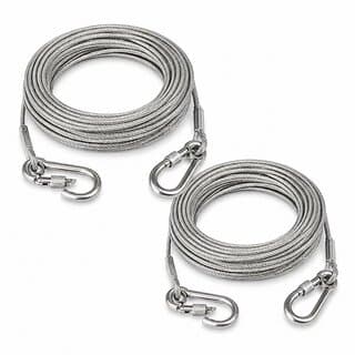 Heavy Duty Steel Utility Cable Rope 10 m x 3 mm with Locking Carabiners for Household Use, Pack of 2 - Closet/Laundry/Shoe Organization | Buy online on ZillyBuy