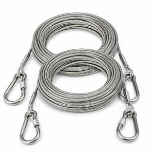 Rust Resistant Multi-Purpose Steel Wire Dori with Carabiner Clips, 10 Metre Each, Set of 2 - Closet/Laundry/Shoe Organization | Buy online on ZillyBuy