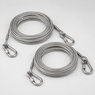 Premium Multi-Utility Steel Dori 3 mm x 10 m with Four Locking Carabiner Hooks, Set of 2 - Closet/Laundry/Shoe Organization | Buy online on ZillyBuy