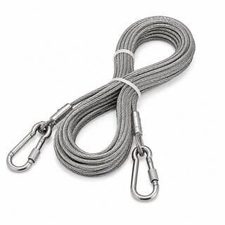 Flexible Steel Wire Dori 3 mm x 10 Metre for Indoor Outdoor Utility with 2 Carabiners - Closet/Laundry/Shoe Organization | Buy online on ZillyBuy