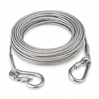 Durable Steel Dori 3 mm, 10 Metre Long Single Utility Cable with 2 Carabiner Hooks - Closet/Laundry/Shoe Organization | Buy online on ZillyBuy