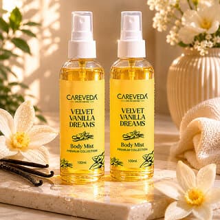 (Set of 2) CareVeda Velvet Vanilla Body Mist for Women, Long-Lasting Fresh Fragrance, Sweet Vanilla Scent, Daily Wear Perfume Mist, 100ml - Fragrance | Buy online on ZillyBuy