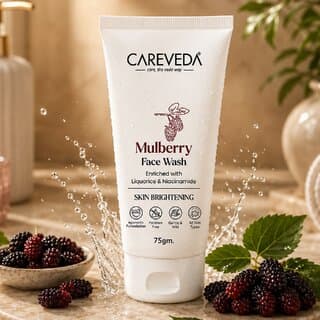 (Pack of 1) CareVeda Mulberry Face Wash with Liquorice  Niacinamide, Skin Brightening  Dark Spot Care, 75g - Skin Care - Face Cleansers | Buy online on ZillyBuy