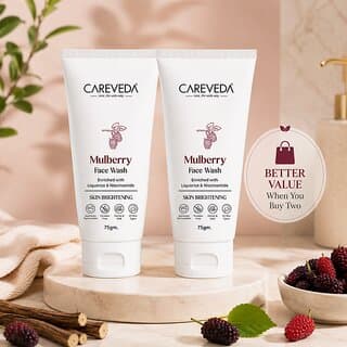 (Set of 2) CareVeda Mulberry Face Wash with Liquorice  Niacinamide, Skin Brightening  Dark Spot Care, 75g - Skin Care - Face Cleansers | Buy online on ZillyBuy