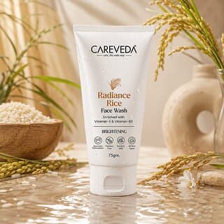 (Pack of 1) CareVeda Radiance Rice Face Wash with Vitamin E  Vitamin B5, Brightening  Hydrating Daily Cleanser, 75g - Skin Care - Face Cleansers | Buy online on ZillyBuy
