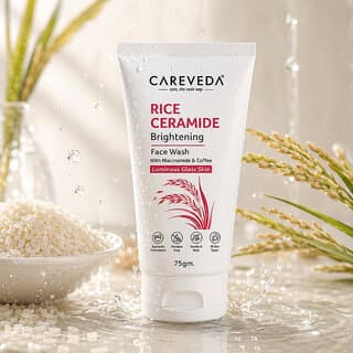 (Pack of 1) CareVeda Rice Ceramide Brightening Face Wash with Niacinamide  Coffee, For Luminous-Looking Skin, 75g - Skin Care - Face Cleansers | Buy online on ZillyBuy