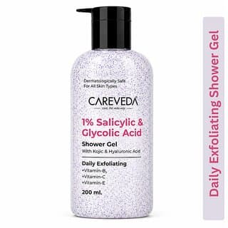 CareVeda 1 Salicylic  Glycolic Acid Shower Gel with Kojic Acid  Niacinamide  Body Acne, Dark Spots  Skin Brightening  200ml - Skin Care - Face Cleansers | Buy online on ZillyBuy