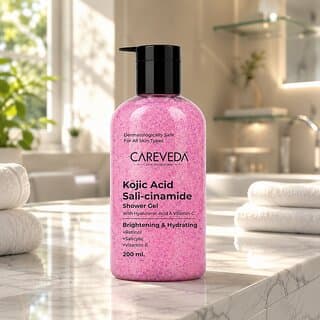 CareVeda Kojic Acid Sali-cinamide Shower Gel - Brightening  Hydrating Body Wash for Even Tone - With Hyaluronic Acid, Vitamin C, Retinol  Salicylic Acid - 200ml - Skin Care - Face Cleansers | Buy online on ZillyBuy