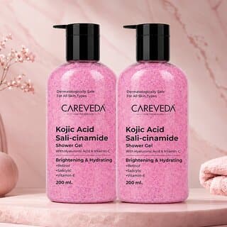(Set of 2) CareVeda Kojic Acid Sali-cinamide Shower Gel - Brightening  Hydrating Body Wash for Even Tone - With Hyaluronic Acid, Vitamin C, Retinol  Salicylic Acid - 200ml - Skin Care - Face Cleansers | Buy online on ZillyBuy