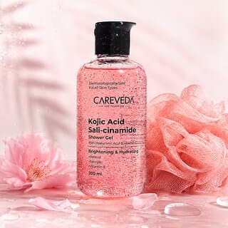 CareVeda Kojic Acid, Salicylic Acid  Niacinamide Shower Gel With Luffa, (200 g) - Skin Care - Face Cleansers | Buy online on ZillyBuy