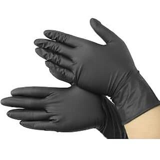 Mumbai Tattoo Large Black Nitrile Gloves Nitrile Surgical Gloves - Large (Box of 100pc) - Makeup - Body | Buy online on ZillyBuy