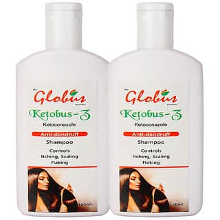 Globus Ketobus-Z Anti-Dandruff Shampoo - Controls Itching, Scaling & Flaking, 100ml, Set of 2 - Shampoos and Conditioners | Buy online on ZillyBuy