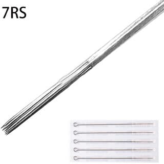 MUMBAI TATTOO NEEDLES 7RS ROUND SHADER, STACK LINER WITHOUT NIPPLE WHITE BOX (PACK OF 50) - Makeup - Body | Buy online on ZillyBuy