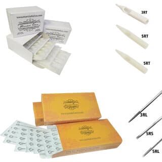 MUMBAI TATTOO COMBO PACK NEEDLES 3RL,5RL,5RS ROUND LINER, SHADER WITH TIPS 3RT,5RT,5RT (PACK OF 3 ORANGE BOX  3 TIPS) - Makeup - Body | Buy online on ZillyBuy