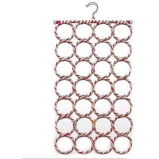 right traders Multi Purpose 28 rings Slots Hole Foldable Hanger for Ties , Scarfs , Belts , Holder Closet Clothes Organiser Hook Storage Multi-coloured (Random Color) - Closet/Laundry/Shoe Organization | Buy online on ZillyBuy