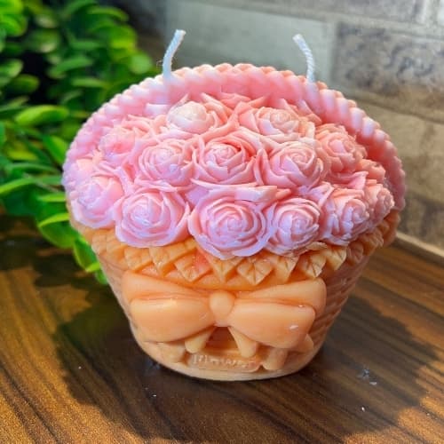 Basket Flowers Candle - Home Decor | Buy online on ZillyBuy