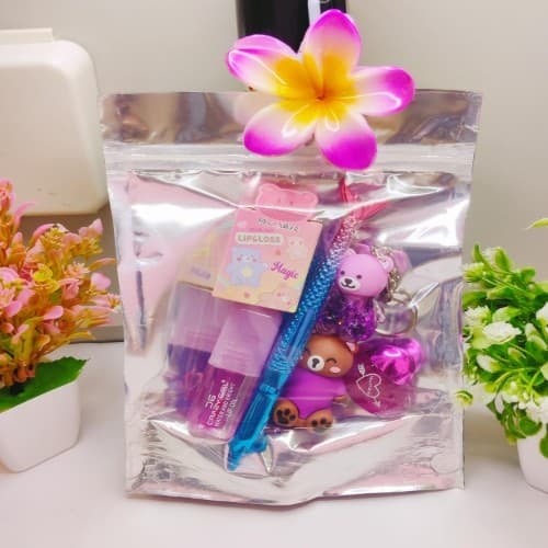 Cute Beauty Gift Hamper with Lip Gloss, Fish Eyeliner & Bear Keychain – Perfect for Girls - Makeup - Lips | Buy online on ZillyBuy