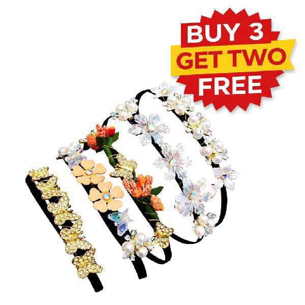 Premium Multicolor Hair Bands for Girls and Women Buy 3 Get 2 Free - Fragrance | Buy online on ZillyBuy