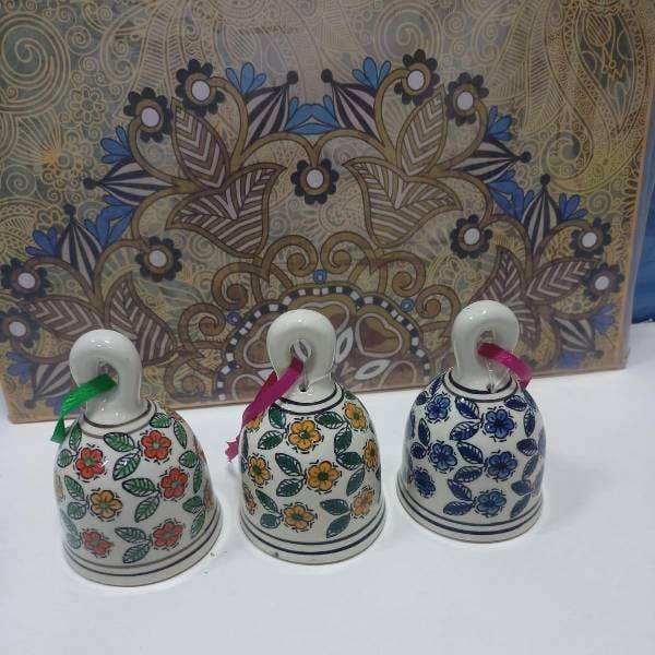 Elegant Handpainted Ceramic Bell Decor Set - Home Decor | Buy online on ZillyBuy