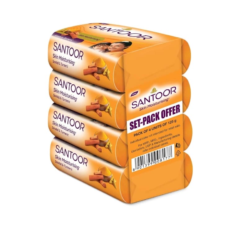 Premium Santoor Soap 4units of 125g - Bath Soaps and Gels | Buy online on ZillyBuy