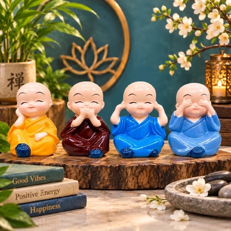 Miniature Buddha Monk Statue