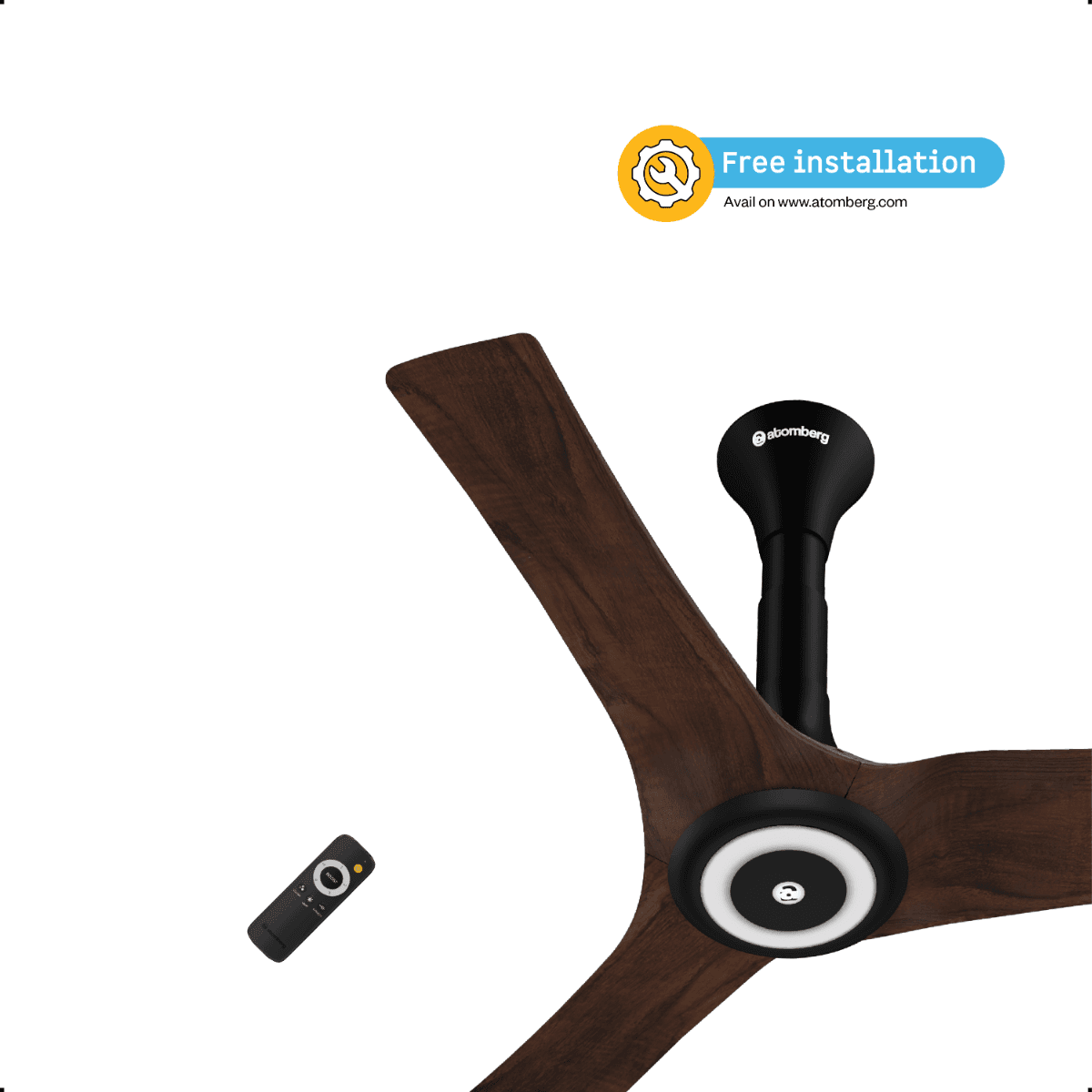 Atomberg Aris Starlight Smart 900mm BLDC Ceiling Fan with IoT & Remote | 5star | Best-in-class Air Delivery | Silent Operation | Award Winning Design | LED Underlight | 3+2* Year Warranty (Dark Teakwood) - Uncategorized | Buy online on ZillyBuy