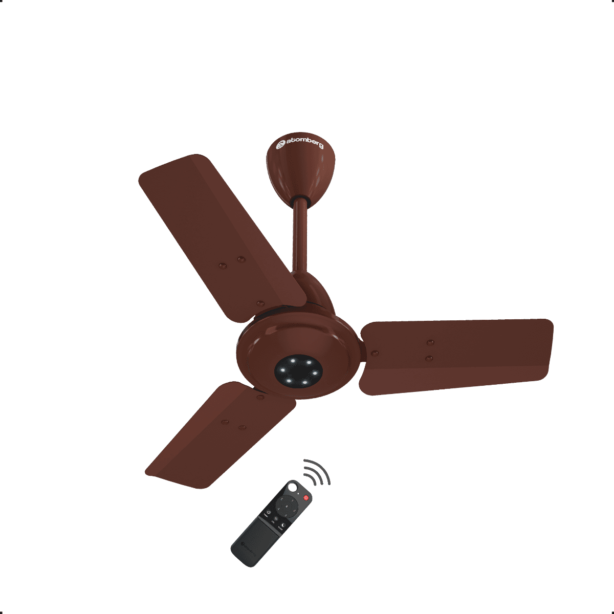 Atomberg Ikano 650mm BLDC Ceiling Fan with a Remote |BEE Rated 5 star | High Air Delivery | LED Speed Indicator | Low Noise | Timeless Design with Power Saving | 2+1* Years Warranty (Gloss Brown) - Uncategorized | Buy online on ZillyBuy