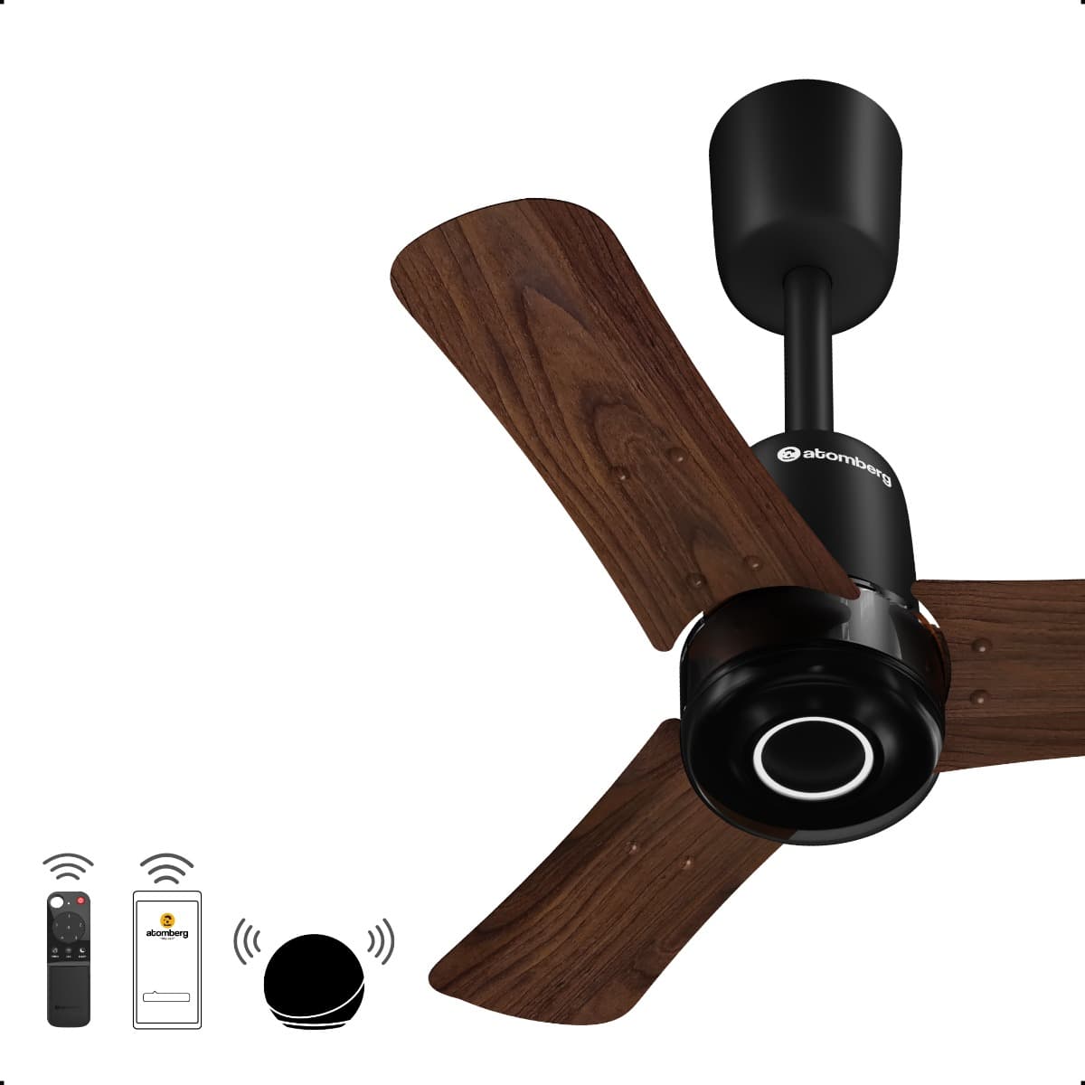 Atomberg Renesa Elite 600mm BLDC Ceiling Fan with Remote Control & LED Indicators | Dark Walnut - Uncategorized | Buy online on ZillyBuy