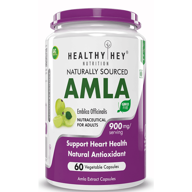 HealthyHey Nutrition Amla Extract 50:1 - Equivalent to 25g Amla Powder - 60 Veg. Capsules - Nutrition and Fitness Supplements | Buy online on ZillyBuy