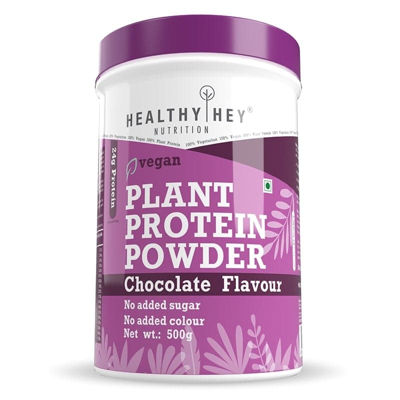 HealthyHey Nutrition Plant Based Vegan Protein Powder, Low Net Carbs, Non Dairy, Gluten Free, Lactose Free, No Sugar Added, Soy Free, Non GMO, 500 gram HealthyHey Nutrition Plant Based Vegan Protein Powder 500 gram Mocha coffee - Nutrition and Fitness Supplements | Buy online on ZillyBuy