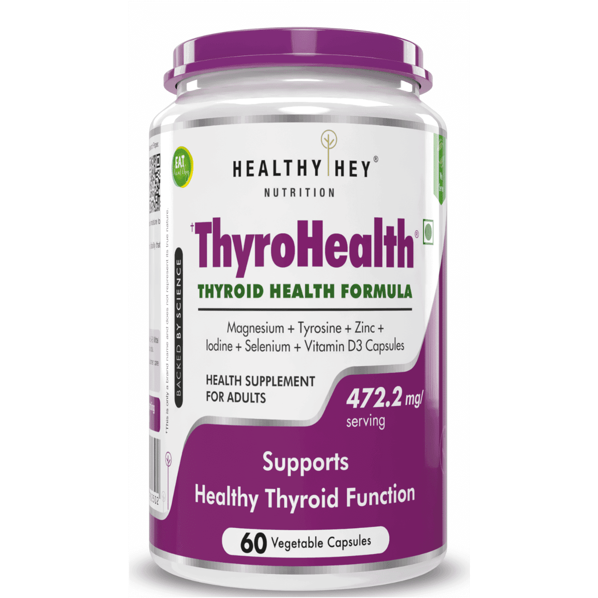 HealthyHey Nutrition ThyroHealth - Thyroid Health Formula 60 vegetable Capsules - Nutrition and Fitness Supplements | Buy online on ZillyBuy
