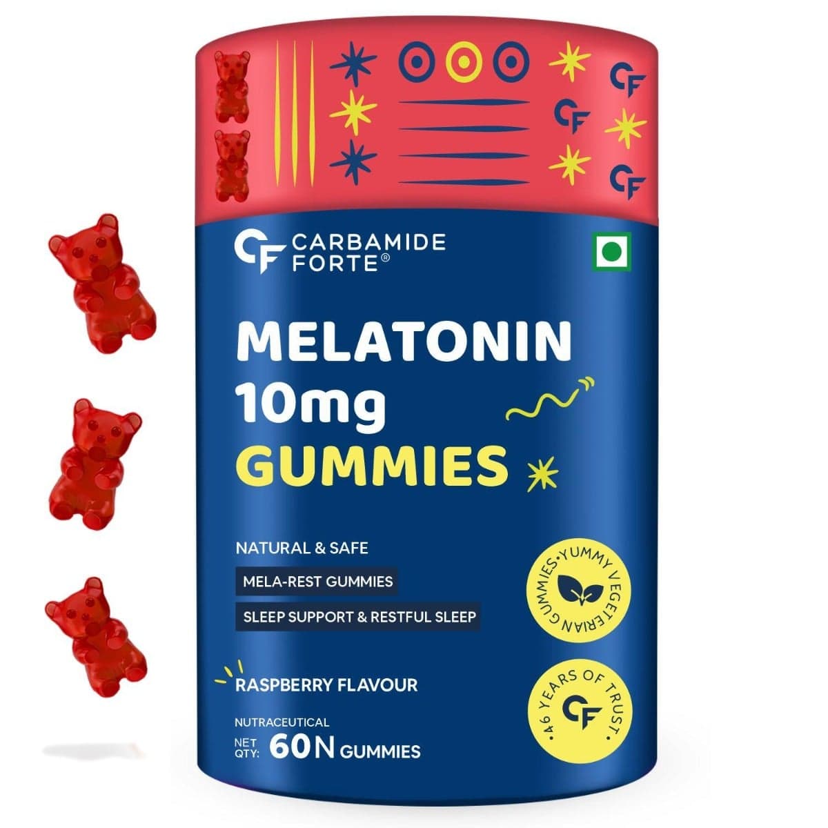 Carbamide Forte Melatonin 10mg Gummies for Better Sleep | Sleep Supplement - 60 Veg Gummies - Nutrition and Fitness Supplements | Buy online on ZillyBuy