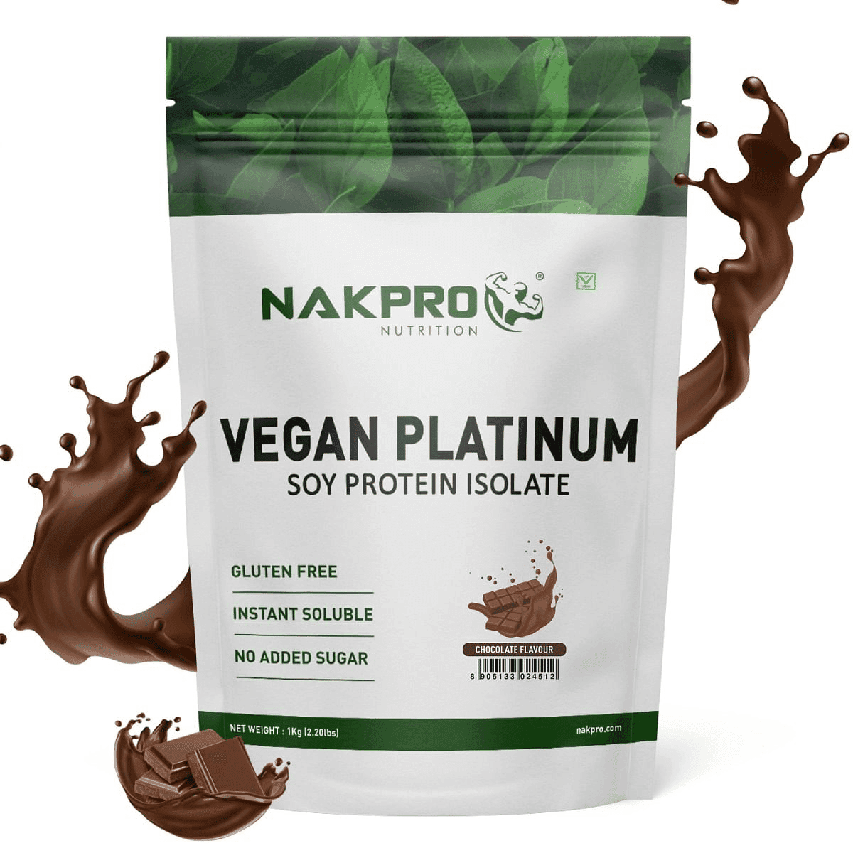 NAKPRO 100% Soy Protein Isolate, 1kg | 25.3g Protein, 4.6g BCAA | Natural Vegan Plant Protein Powder | Easy To Digest | All Essential Amino Acids for Muscle Gain and Recovery NAKPRO 100% Soy Protein Isolate, Chocolate - 1kg | 25.3g Protein, 4.6g BCAA | N - Nutrition and Fitness Supplements | Buy online on ZillyBuy