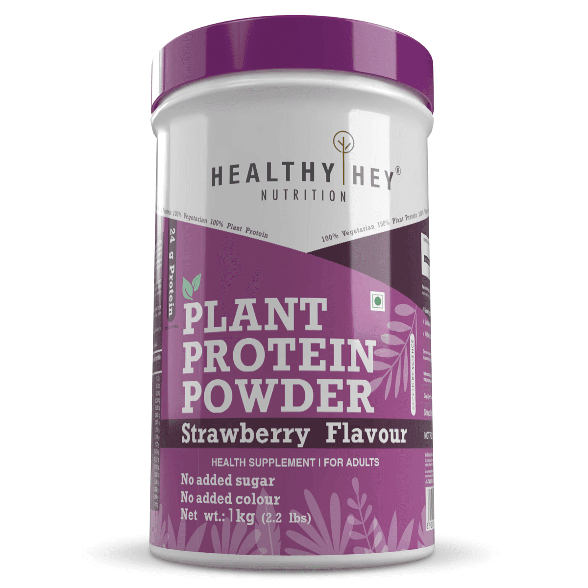 Healthyhey Nutrition Plant Protein Strawberry 1 Kg - Nutrition and Fitness Supplements | Buy online on ZillyBuy