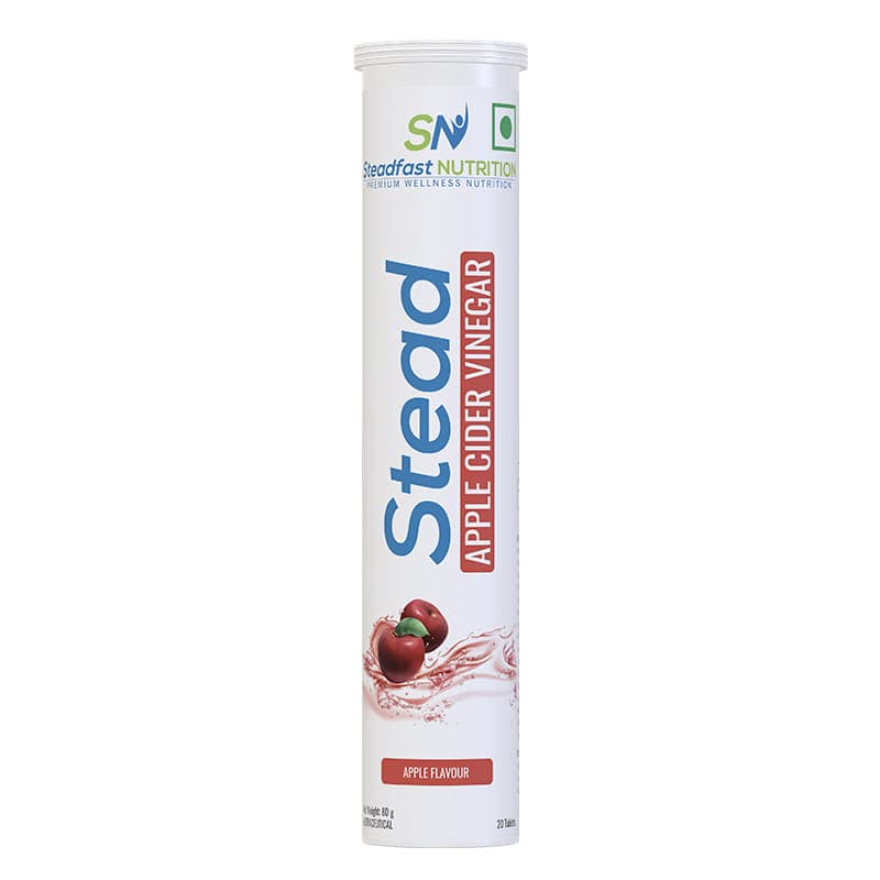 Steadfast Nutrition Apple Cider Vinegar Tablets for Weight Loss, boost immunity and strengthen | 500mg ACV with Pomegranate, Vitamin C, B6, B12, Sugar-Free, 20 Effervescent Tablets (Apple, Pack of 1) - Nutrition and Fitness Supplements | Buy online on ZillyBuy