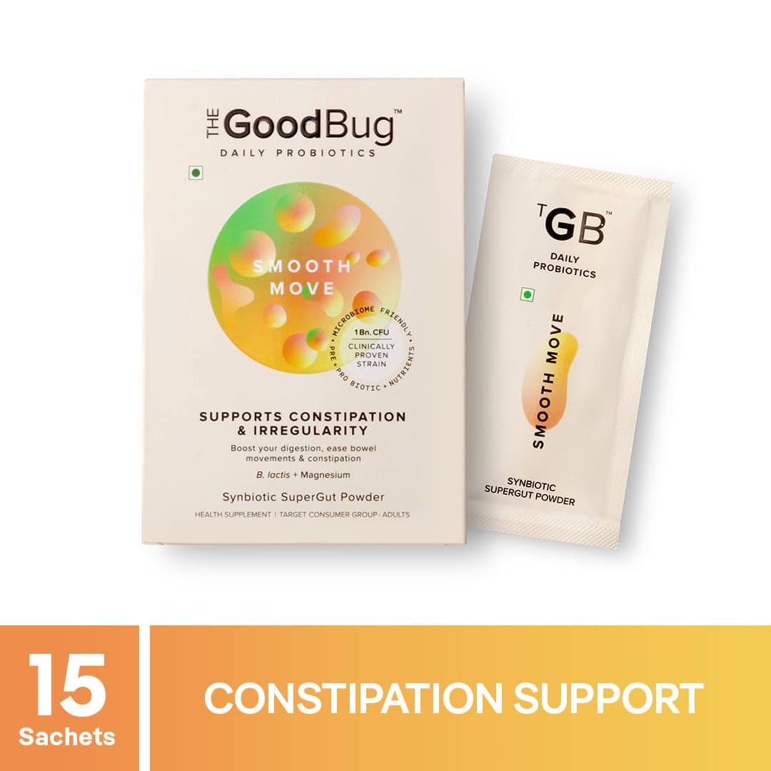 The Good Bug Smooth Move SuperGut Powder for Constipation Relief & Bowel Movement | Pre & Probiotic Supplement for Men & Women |15 Days Pack - Nutrition and Fitness Supplements | Buy online on ZillyBuy