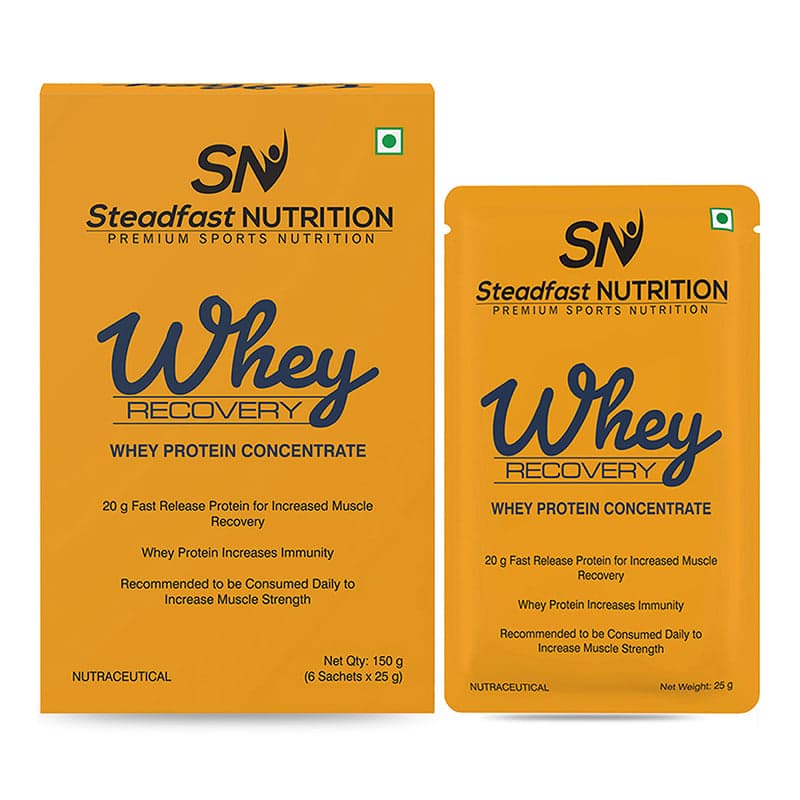 Steadfast Nutrition Whey | Raw Whey Protein | Unflavoured Whey Protein Concentrate | 20g fast release Whey protein for muscle recovery, growth and immunity | Lab Tested (Pack of 6 sachets) - Nutrition and Fitness Supplements | Buy online on ZillyBuy