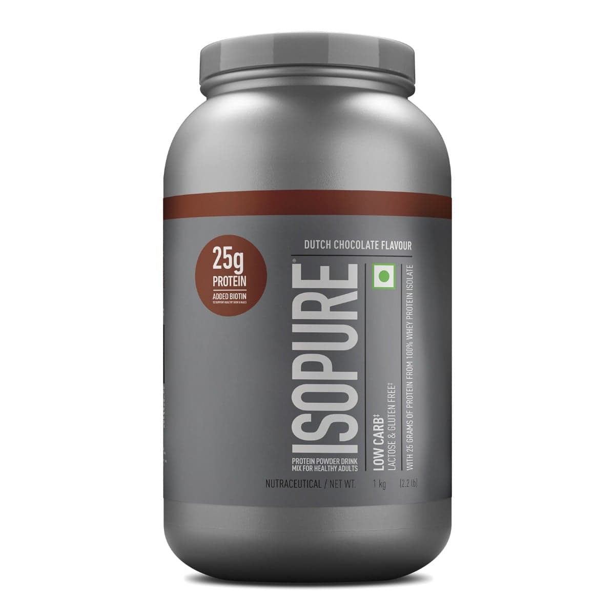 Isopure Whey Protein Isolate Powder with Vitamins for Immune Support & Biotine, Lactose Free, Gluten Free, Veg protein for Men & Women. Offer Pack 2.20 lbs, 1 kg (Dutch Choc) - Nutrition and Fitness Supplements | Buy online on ZillyBuy