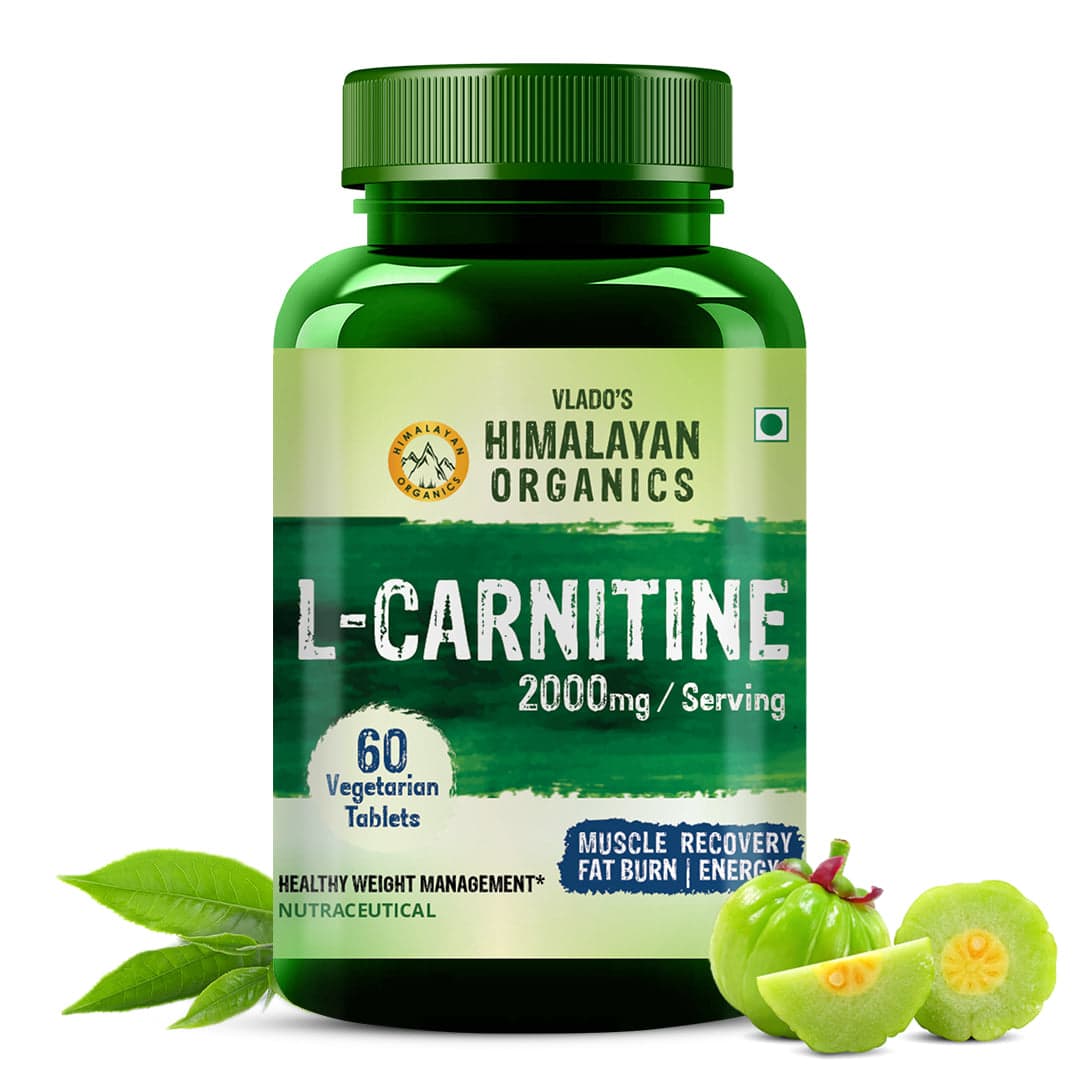 Vlado's Himalayan Organics L-Carnitine 2000 Mg | Healthy Weight Management | Supports Muscle Recovery, Boost Energy, Endurance, And Fat Burn 60 Vegetarian Tablets - Nutrition and Fitness Supplements | Buy online on ZillyBuy